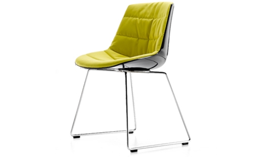 MDF Italia – Flow Chair Sled Base Padded by J. M. Massaud