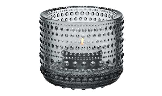 Iittala - Kastehelmi Tealight Candleholder 64mm Grey by Oiva Toikka