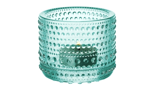 Iittala - Kastehelmi Tealight Candleholder 64mm Water Green by Oiva Toikka