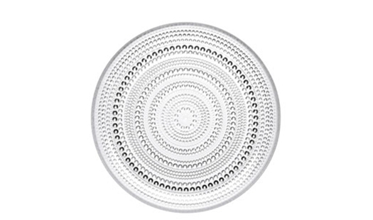 Iittala – Kastehelmi Plate 248mm Dew Drop Clear by Oiva Toikka