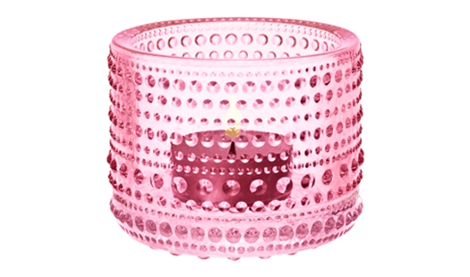 Iittala - Kastehelmi Tealight Candleholder 64mm Pale Pink by Oiva Toikka