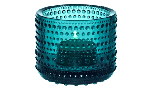 Iittala - Kastehelmi Tealight Candleholder 64mm Sea Blue by Oiva Toikka