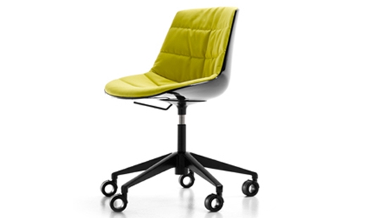 MDF Italia – Flow Chair Height-Adjustable 5 Point-Star Base on Castors Padded by J. M. Massaud