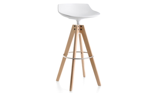 MDF Italia – Flow Stool VN 4-legged Oak Base High-H 78 by Jean-Marie Massaud