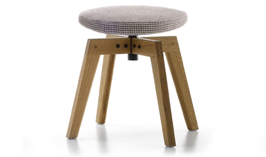 MDF Italia – Flow Pouf 4-legged Oak Base by Jean-Marie Massaud