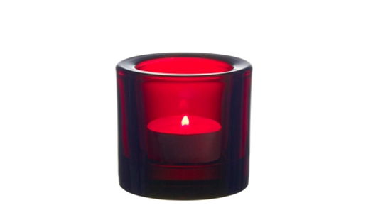 Iittala – Kivi Tealight Candleholder 60mm Cranberry by Heikki Orvola