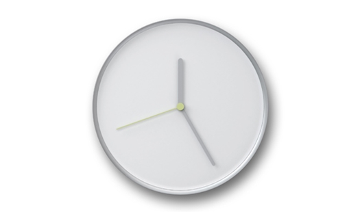 Thin Clock Silver-White