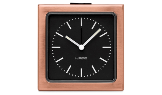 LEFF - Block Alarm Clock Copper Black Index by Erwin Termaat