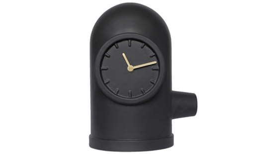 Click here to view larger image Base Table Clock Matt Black-Brass