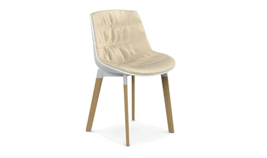 MDF Italia – Flow Color - 4-legged Cross Oak Base Soft Touch Shell - Padded by Jean-Marie Massaud