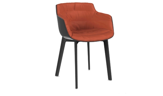 Click here to view larger image MDF Italia – Flow Slim Color - 4-legged Cross Base - Padded by Jean Marie Massaud