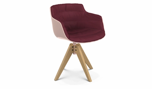 MDF Italia – Flow Slim Color - VN 4-legged Oak Base - Padded by Jean Marie Massaud