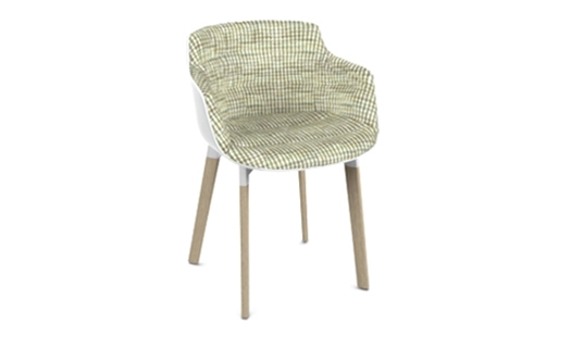 MDF Italia – Flow Slim Color - 4-legged Cross Oak Base - Padded by Jean Marie Massaud