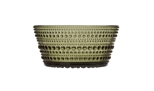 Iittala – Kastehelmi Bowl 23cl Moss Green by Oiva Toikka
