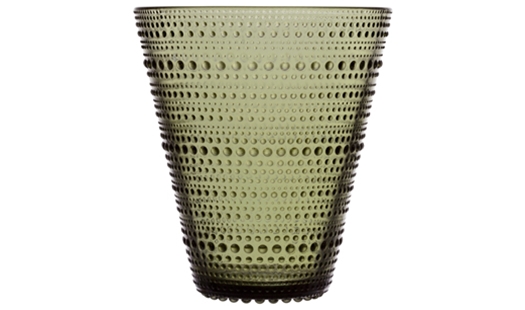 Iittala - Kastehelmi Vase 154mm Moss Green by Oiva Toikka