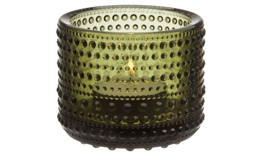 Iittala - Kastehelmi Tealight Candleholder 64mm Moss Green by Oiva Toikka